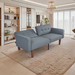 Divano per Soggiorno in Pelle PU Grigio Opaco 2131PU-GY - Product Image 2