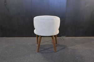 Modern Acrylic Upholstered <b>Dining</b> <b>Chair</b> with <b>Teak</b> Wood Legs Midcentury Design Apartment Furniture Model CHA76 - Product Image 4