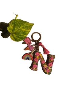 Hermosa tortuga diseñada verde y oro Semilla de color bordado con cuentas llavero y llavero para niñas de la India - Product Image 2