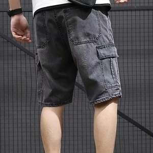 Pantalones Cortos de Mezclilla de Color Sólido para Hombre, Venta Caliente OEM, con Múltiples Bolsillos, Corte Holgado y Cómodo, Estilo Cargo para Uso Casual de Verano - Product Image 6