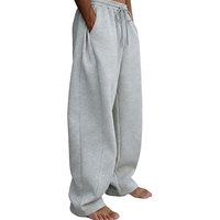Pantalon de jogging droit pour homme, coupe décontractée, taille élastique, style empilé, 100 % coton – Meilleures ventes