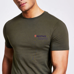 Verde Oliva, venta al por mayor, camiseta de entrenamiento personalizada, ropa deportiva atlética para hombre, ropa deportiva activa para Fitness, cuello redondeado, camisetas en blanco para hombre, ropa de gimnasio - Product Image 2