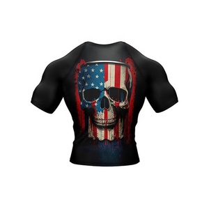Rashguards de Jiu Jitsu sublimés, concevez votre propre logo personnalisé, manches courtes, MMA, BJJ, Muay Thai, équipement de combat, chemise de compression - Product Image 6