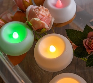 TOOWIN 6cm Diameter Led Floating Wax Waterproof Flameless <b>Light</b>, Romantic Wedding Decoration, Water-Skimming Pool <b>Light</b> - Product Image 2