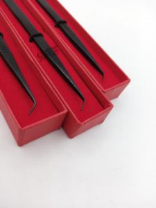 Professionnel nouveau Plasma noir 45 degrés mince fibre droite Nano pointe en acier inoxydable Extension de cils pince à épiler Instrument de beauté - Product Image 3