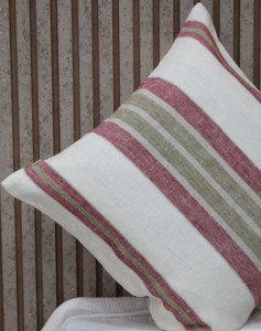 Olive Green and Rose Stripe Cushion <b>Cover</b> 100% Pure Linen Decorative <b>Throw</b> Pillow <b>Cover</b> Luxury <b>Sofa</b> Couch Home Decor Wholesale - Product Image 4