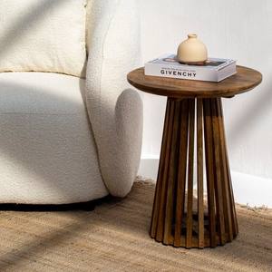 Mesa Auxiliar Redonda Vandana Sierra Aston, Diseño Moderno y Minimalista, Mueble Decorativo de Madera Sólida - Product Image 5