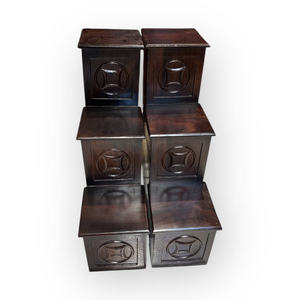 Un par de plataformas de tres niveles hechas de madera natural de Muong - Product Image 3