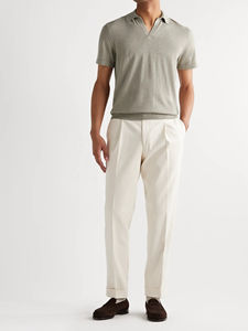 เสื้อโปโลคุณภาพพรีเมียม ดีไซน์ใหม่ ปักโลโก้ตามสั่ง สีพื้น ผ้าคอตตอน 95% สแปนเด็กซ์ 5% สำหรับผู้ชาย เหมาะสำหรับกอล์ฟและชุดยูนิฟอร์มธุรกิจ - Product Image 6