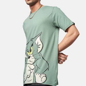 เสื้อยืดพิมพ์ลายการ์ตูนสำหรับผู้ชายมีโลโก้ตามสั่งเครื่องแต่งกายแนวสตรีทสำหรับฤดูร้อนผลิตในไซแอลคอทโดยซิลค์โซน - Product Image 6