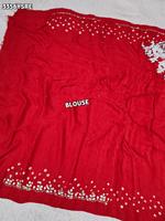 Sari Bandhani en soie pure avec bordure Gota Patti brodée à la main, tenue ethnique pour mariage et fête