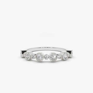 แหวนครบรอบทอง 14K ดีไซน์หรูหรา แหวนเพชรโมอิสซาไนต์แท้ เงินแท้ 925 สำหรับผู้หญิง - Product Image 1