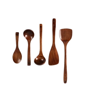 ทัพพีไม้ธรรมชาติรักษ์โลก ไม่ติดข้าว ช้อนตักข้าวไม้ ด้ามจับสั้น - Product Image 2