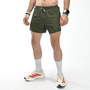 <b>Men's</b> Olive <b>Green</b> Polyester <b>Shorts</b> Mid Waist Drawstring Quick Dry Sporty Style <b>Short</b> Length - Product Image 4