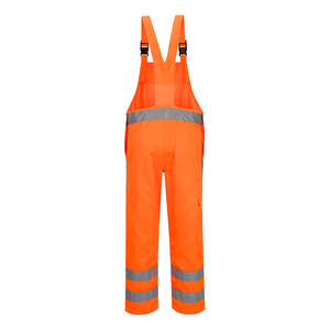 กางเกงเอี๊ยมทำงานสีส้มสะท้อนแสงพร้อมแถบสะท้อนแสง - Product Image 4