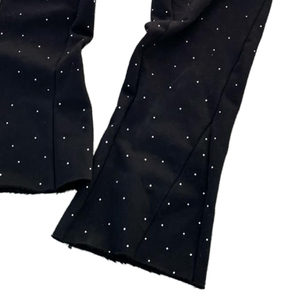 Wholesale Custom <b>Men</b>’s Cotton Terry Flared Sweatpants Stone Washed Rhinestone Patch Embroidery Trendy Streetwear Baggy <b>Trousers</b> - Product Image 4