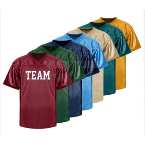 Camiseta de Fútbol Americana Personalizable, Lisa, de Malla, para Práctica Deportiva, Estilo Hip Hop, Uniforme Sublimado - Product Image 1