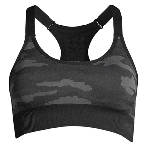 Sujetador Deportivo Transpirable Sin Costuras de Soporte Medio de Secado Rápido de Spandex/Poliéster Tallas Grandes Liso para Mujer Fitness - ¡Venta Caliente! - Product Image 1