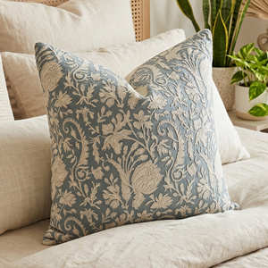 Floral <b>Throw</b> Pillow Cover Square Cotton Blend 22x22 Washable Soft Handprinted <b>Chair</b> Sofa Bedroom Pillow Cover Decor - Product Image 5
