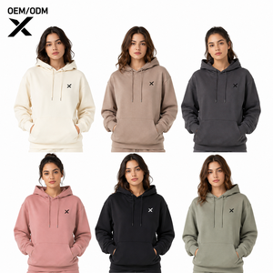 Sudadera con Capucha para Mujer, Color Sólido, Algodón/Poliéster, Felpa Transpirable, Informal, con Bolsillo, Logotipo X, OEM/ODM, Sudadera de Moda - Product Image 1