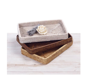 Plateaux de rangement en rotin blanc multifonctionnels, organiseur de fruits, plateau en rotin au look étonnant, meilleur prix - Product Image 4