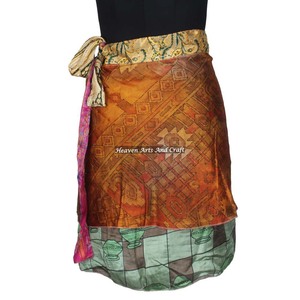 Wholesale Short Mini Skirt Indian Women <b>Wrap</b> Mini Skirts Vintage Silk Bohemian Hippie <b>Beach</b> Magic Short Dress Summer Mini Skirts - Product Image 3