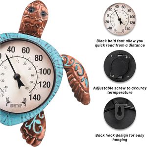 เทอร์โมมิเตอร์วัดอุณหภูมิแบบติดผนังสำหรับภายนอกอาคาร เหมาะสำหรับลานบ้าน สวน และบ้านพักอาศัย - Product Image 3