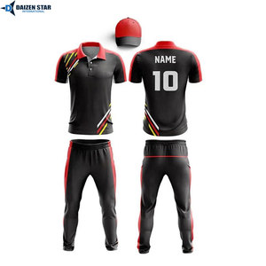 Conjunto Deportivo Estampado Azul y Blanco para Hombre, Uniforme de Cricket de Manga Corta con Pantalones a Juego, Transpirable, Corte Regular, Verano, Combinación Completa en Contraste - Product Image 2