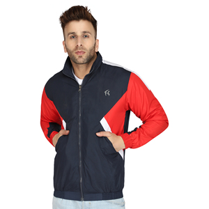 Red <b>White</b> Color Block Men's Windbreaker Jacket <b>Zip</b> <b>Up</b> Lightweight Outerwear for Streetwear - Product Image 1