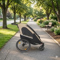 Cinturón de Seguridad TC-2024T, Diseño Ligero, Remolque 3 en 1 para Bebés Gemelos, Cochecito/Remolque para Bicicleta, Marco de Aluminio, Certificado EN15918