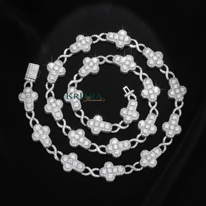 Moissanite Cross Engagement <b>Statement</b> <b>Necklace</b> S925 Silver 18K Gold Plated Rhodium Plated Luxury Link Chain Unisex Party Jewelry - Product Image 1