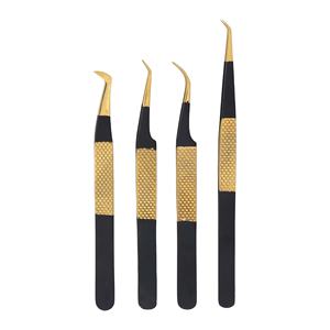 Juego de Pinzas de Precisión con Punta de Fibra de Acero Japonés, 4 Herramientas Profesionales BMG para Extensiones de Pestañas, para Uso Estético - Product Image 1