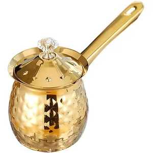 Cafetera turca de acero inoxidable Cezve, ibrik para espumar leche, olla para calentar mantequilla con mango resistente al calor - Product Image 3