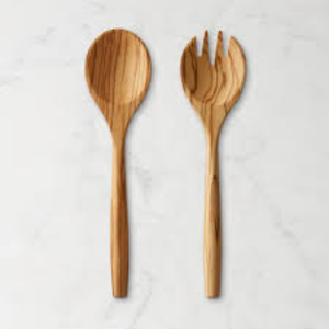 Premium Handcrafted Acacia Wood Salad Server Set Elegant Rose Gold Hammered Handles for Modern Tableware Sustainable Spoon Fork - Product Image 3