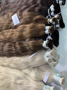 Precio al por mayor Cabello humano virgen Remy vietnamita de Hanoi, extensiones onduladas a granel, puntas gruesas, 20-24 pulgadas, 100g, súper colores - Product Image 1