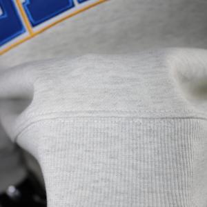 DELAWARE ASH GREY <b>Mock</b> <b>Neck</b> Sweatshirt 100%BLUE Applique Embroidery wide <b>neck</b> Sweatshirt Finer Threads - Product Image 6
