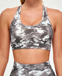 High Support Women's Camouflage Print Racerback Sports <b>Bra</b> Scoop Neck Medium Support Breathable Fitness Wear 2026 Sale - Product Image 3