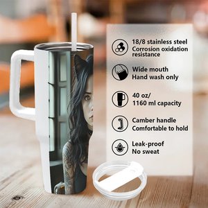 Personalized 40oz Stainless Steel Tumbler With Custom Design For <b>Coffee</b> Travel - Product Image 5