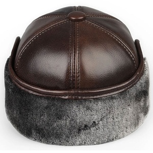 Gorra de Cuero Genuino con Logotipo Personalizado al por Mayor, Gorras Snapback Lisas para Hombre, Gorra de Béisbol de Cuero PU con Bordado Personalizado OEM, Gorra Lisa de 6 Paneles - Product Image 5