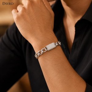 Hip Hop Style 925 Sterling Silver Moissanite Chain Bracelet Baguette Cut Diamond <b>Men</b> Everyday Wear - Product Image 6