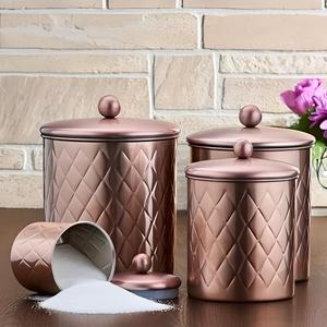 High End Copper Storage <b>Jars</b> Set Hammered Finish with Lid, Kitchen Canisters for Coffee Tea Sugar, Decorative Handmade Copper - Product Image 5