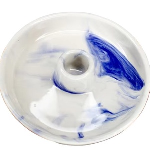 Bol à chips et trempette en résine bleue Plat de service élégant à trempette en marbre Plateau à chips et trempette élégant Bol à chips en résine de haute qualité - Product Image 1
