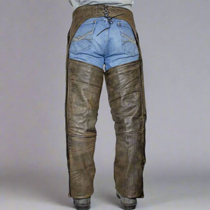 New High Quality <b>Half</b> Horse Riding <b>Chaps</b> for Men and Leather Equipment Genuine Leather <b>Chaps</b> for Sale - Product Image 2