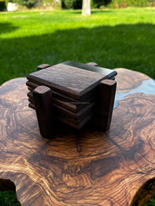 Posavasos Decorativos de Mesa de Lujo, Hechos a Mano, de Madera y Resina, Cuadrados, de Nogal, Ecológicos, de Primera Calidad, de 10 mm, de la India, para Venta al por Mayor - Product Image 5