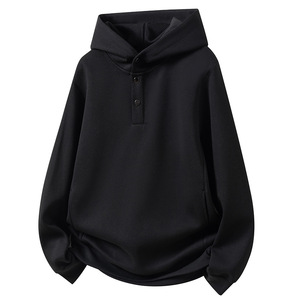 Sweat à capuche décontracté pour homme - Nouveau style automne-hiver - Style américain - Surdimensionné - À boutons - 100% coton - Vêtement de sport tendance - Product Image 2
