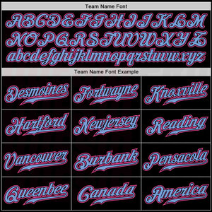 Camiseta de Béisbol de Alta Calidad 100% Poliéster, Personalizada, Último Modelo, Negra con Rayas Azul Claro y Rosa, Auténtica - Product Image 5