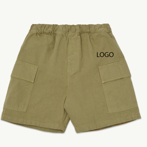 Service OEM : Conception élégante avec poches avant et taille élastique / Short cargo pour garçons, couleur unie, design de haute qualité - Product Image 1