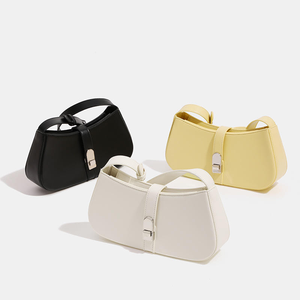 Sac à main élégant noir en cuir PU avec logo personnalisé OEM/ODM, sac sous le bras 2026, design tendance, sac à bandoulière pour femme avec fermeture éclair simple - Product Image 5