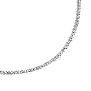 Luxeshine Women's Luxury 5 Carat Bezel-Set Lab Grown Brilliant Cut E Color IGI Certified 14K Rose Gold Diamond Tennis <b>Necklace</b> - Product Image 2