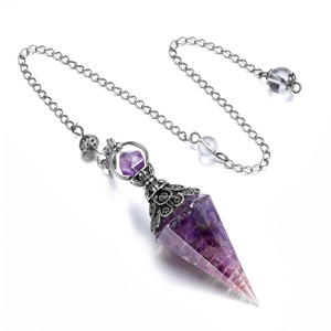 Péndulo Triangular de Amatista Orgone de la Mejor Calidad, Pulido, Estilo Feng Shui, Artesanía de Piedras Preciosas Talladas, Decoración Portátil para el Hogar - Product Image 1